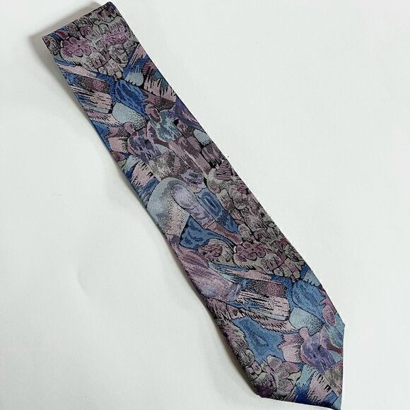 Vintage purple abstract tie  - Picture 4 of 6